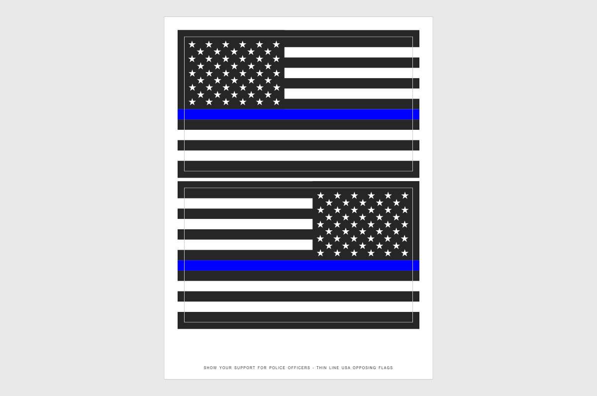 Thin Blue Line Police Cops American Flag Seat Cushion