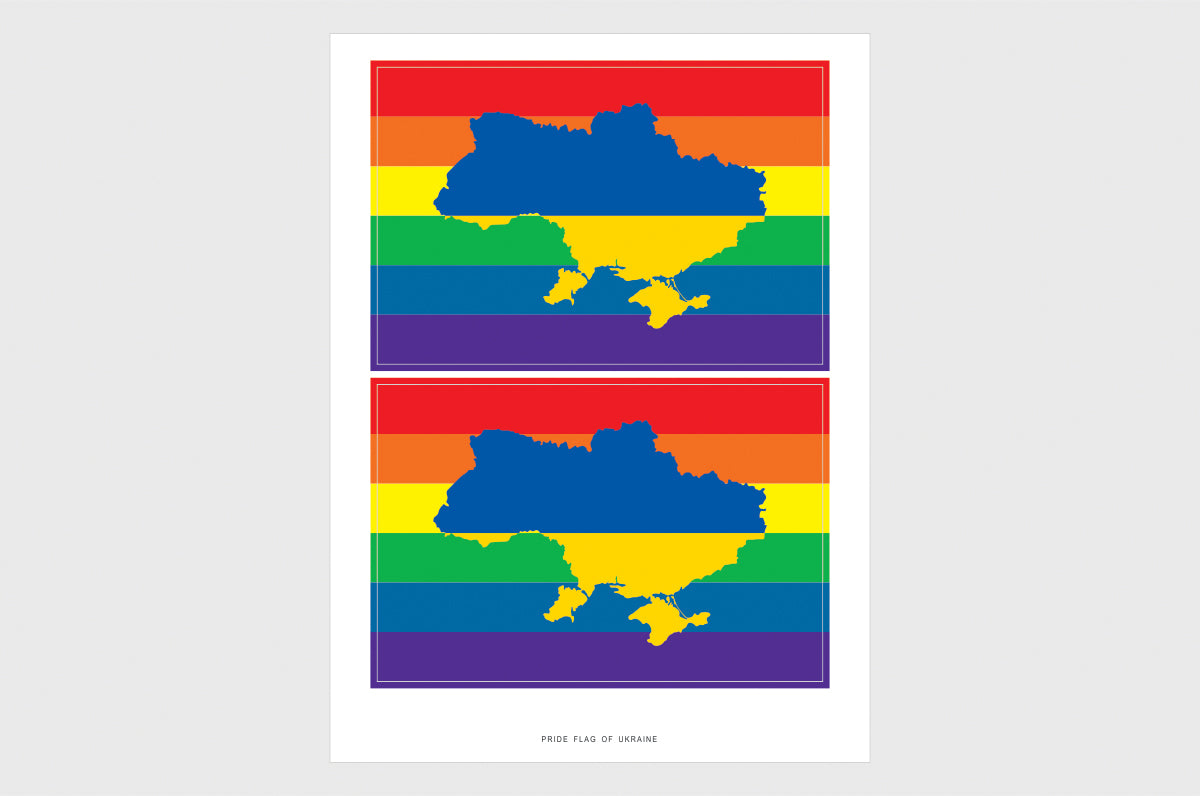 Ukraine LGBTQ Pride Flag Sticker, Weatherproof Vinyl Pride Flag