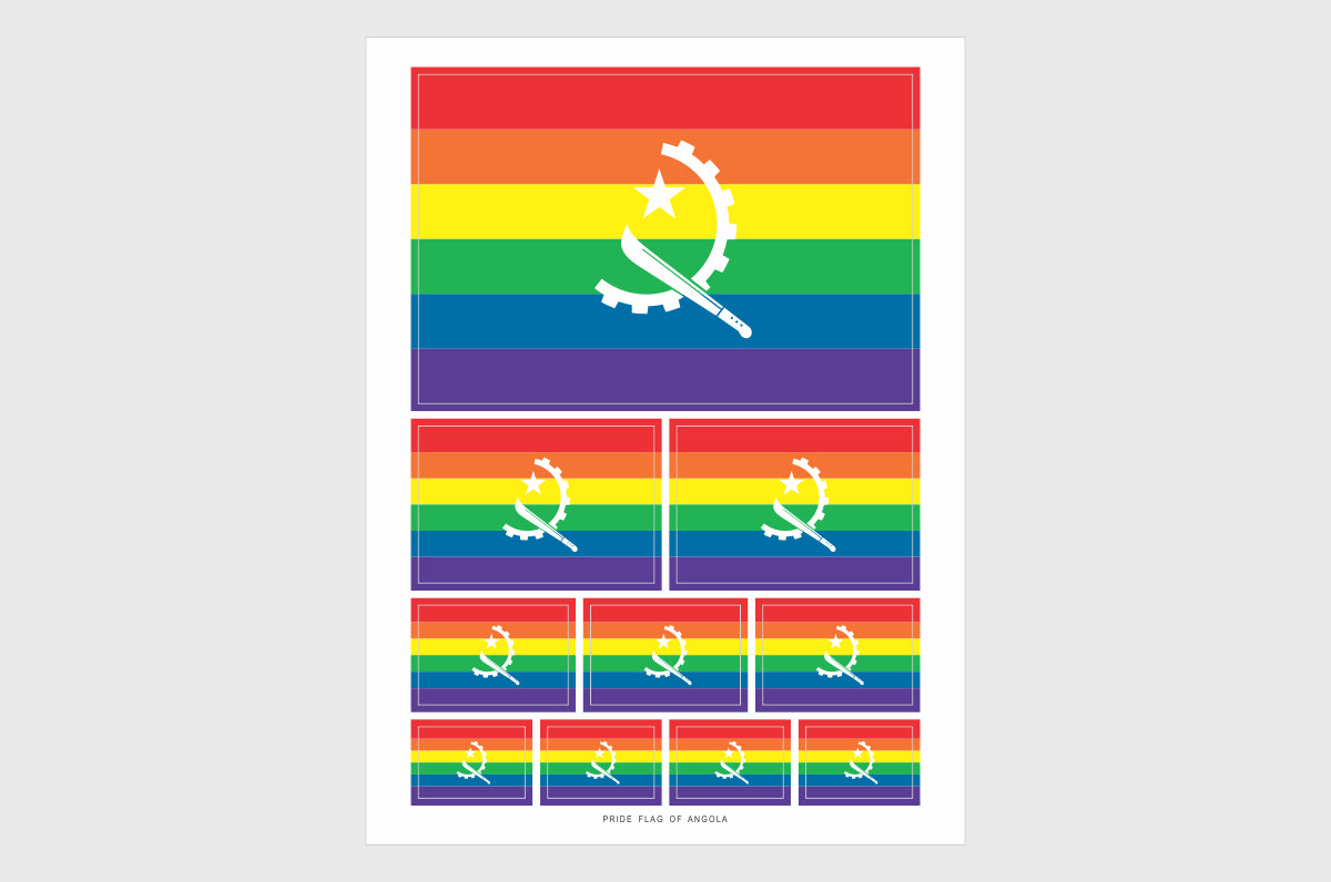 Angola LGBTQ Pride Flag Stickers