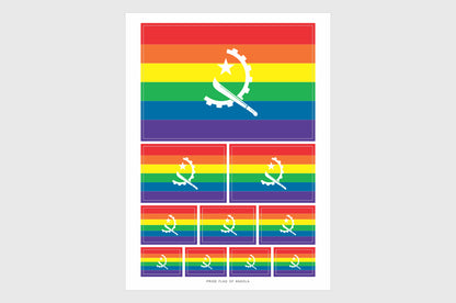 Angola LGBTQ Pride Flag Stickers