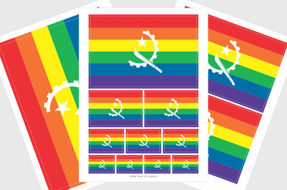 Angola LGBTQ Pride Flag Stickers