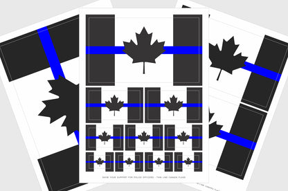 Canada Thin Blue Line Flag Stickers