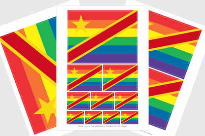 DR Congo LGBTQ Prode Flag Stickers, Democratic Republic of Congo