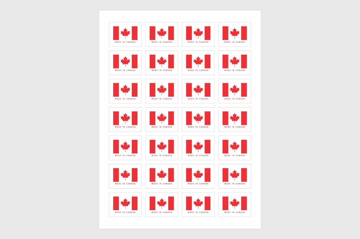 Canada | Made In Canada Stickers | Canadian Stickers With Made In Canada Text.