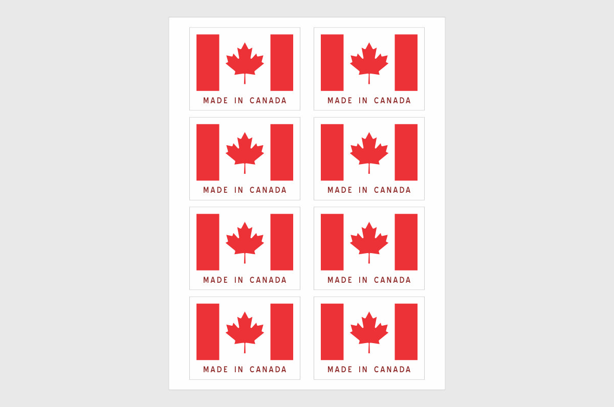 Canada | Made In Canada Stickers | Canadian Stickers With Made In Canada Text.