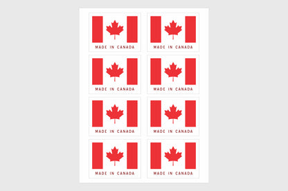 Canada | Made In Canada Stickers | Canadian Stickers With Made In Canada Text.