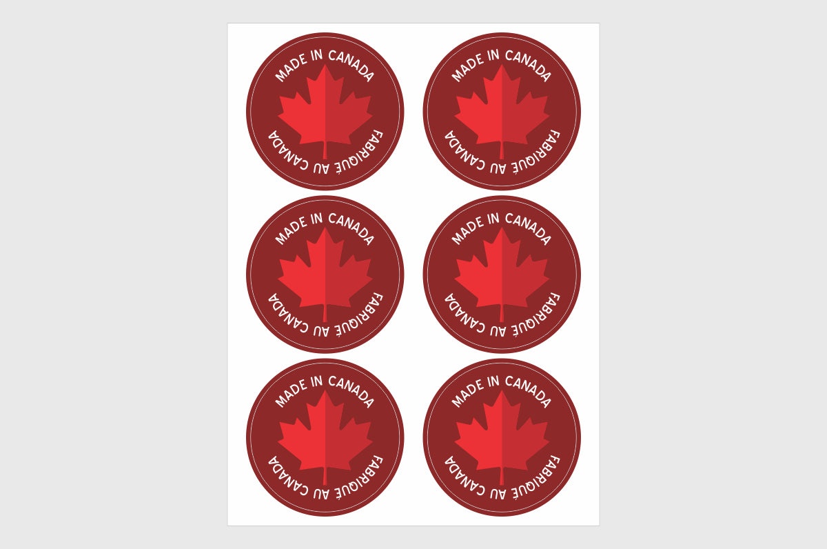 Canada | Made In Canada Stickers | Canadian Stickers With Made In Canada Text.