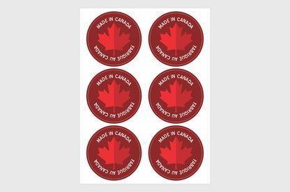 Canada | Made In Canada Stickers | Canadian Stickers With Made In Canada Text.