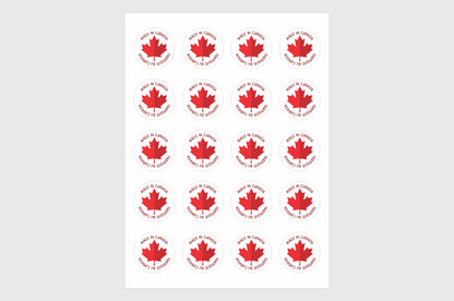 Canada | Made In Canada Stickers | Canadian Stickers With Made In Canada Text.