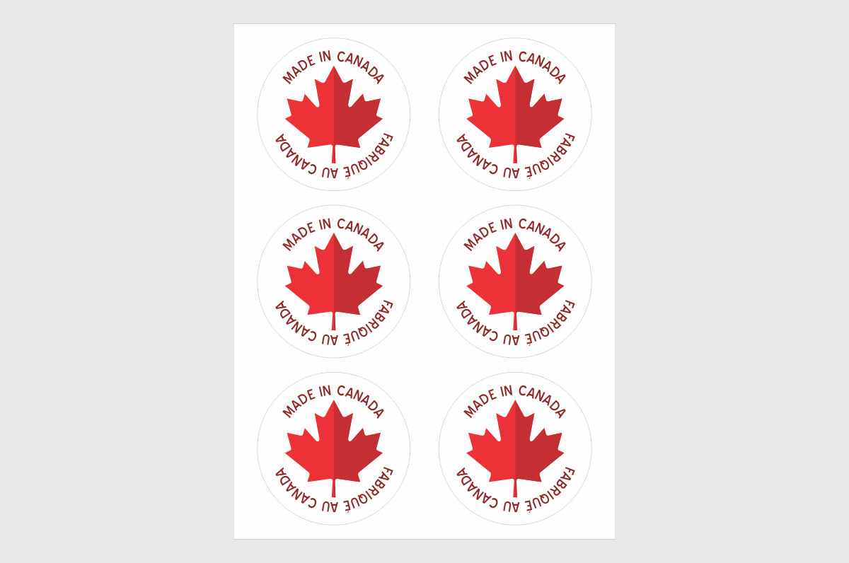 Canada | Made In Canada Stickers | Canadian Stickers With Made In Canada Text.