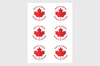 Canada | Made In Canada Stickers | Canadian Stickers With Made In Canada Text.