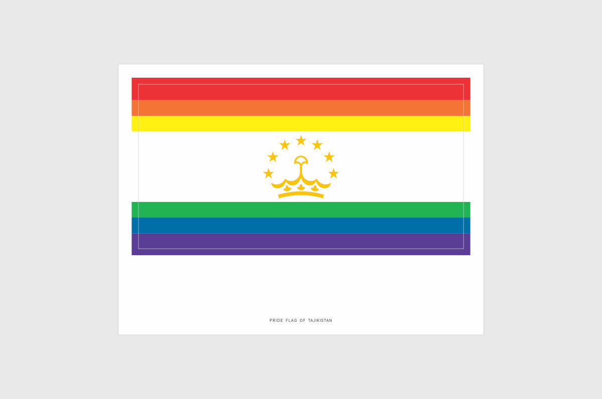 Tajikistan LGBTQ Pride Flag Stickers