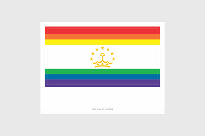 Tajikistan LGBTQ Pride Flag Stickers