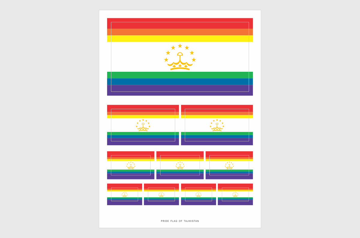 Tajikistan LGBTQ Pride Flag Stickers