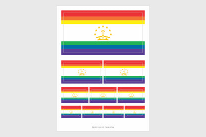 Tajikistan LGBTQ Pride Flag Stickers