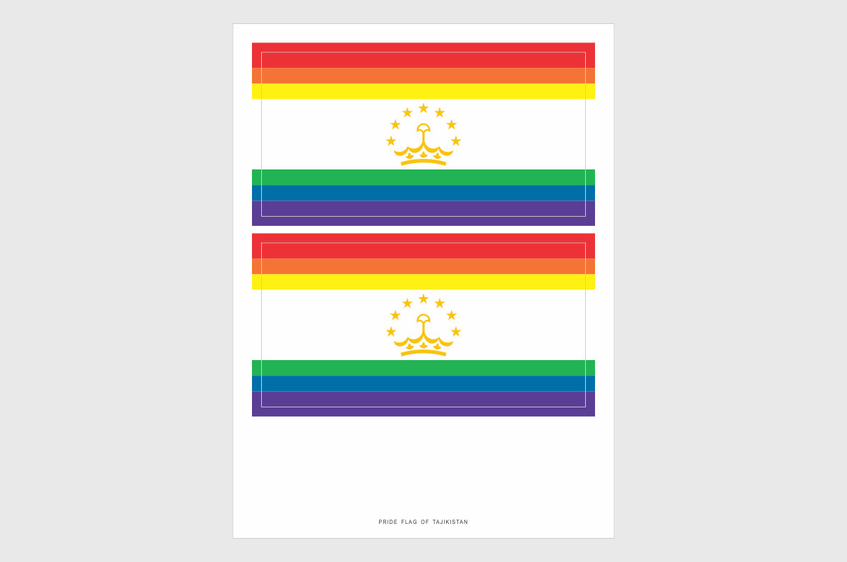 Tajikistan LGBTQ Pride Flag Stickers