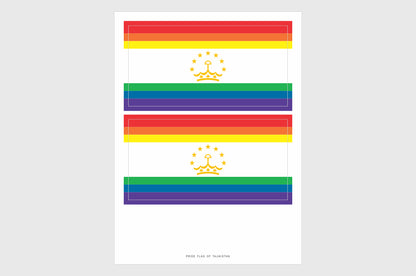 Tajikistan LGBTQ Pride Flag Stickers