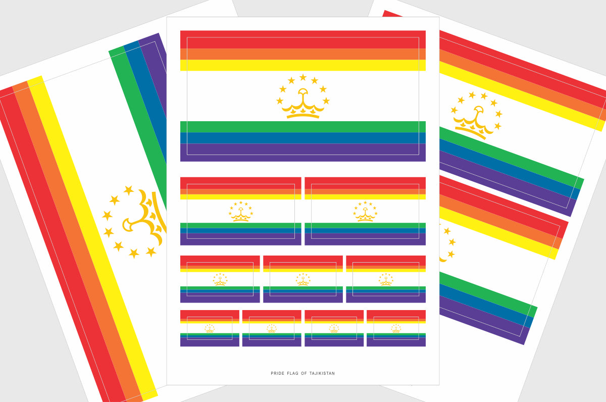 Tajikistan LGBTQ Pride Flag Stickers