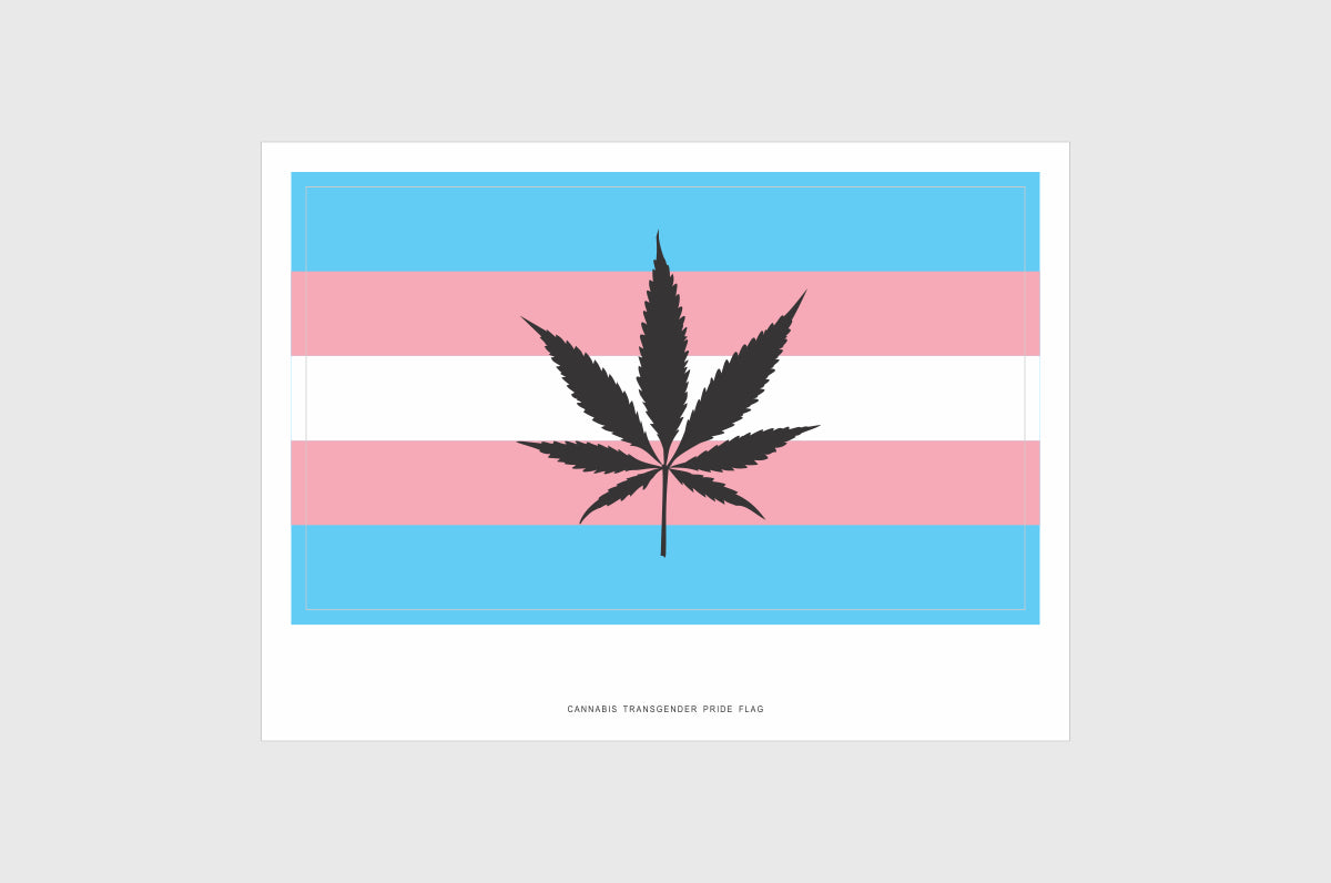 Transgender Cannabis Pride Flag Stickers