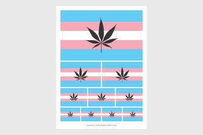 Transgender Cannabis Pride Flag Stickers