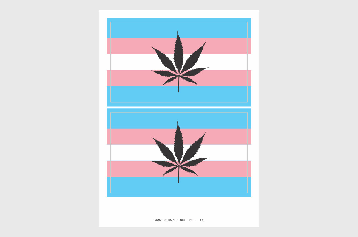 Transgender Cannabis Pride Flag Stickers