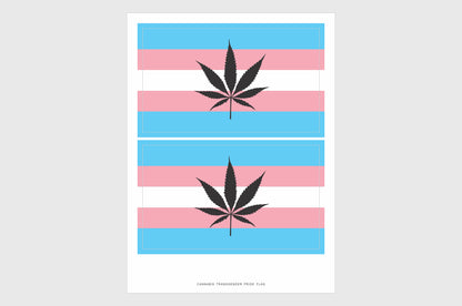 Transgender Cannabis Pride Flag Stickers