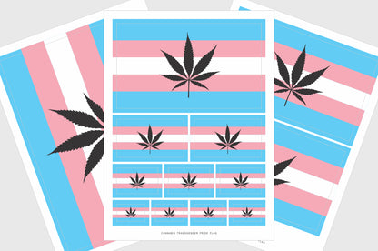 Transgender Cannabis Pride Flag Stickers