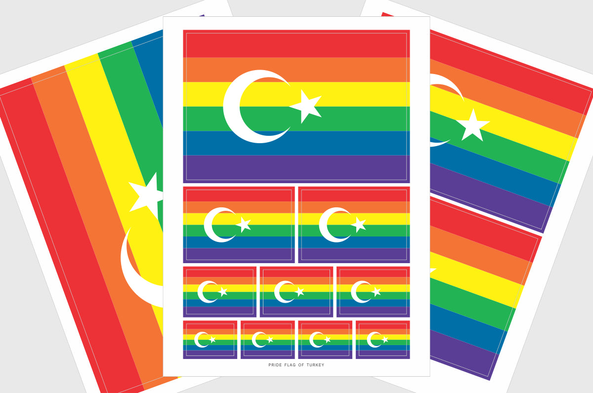 Turkey LGBTQ Pride Flag Stickers