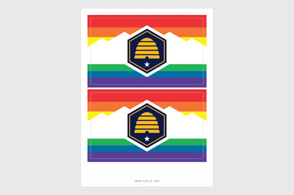 Utah LGBTQ Pride Flag Stickers 2024 version