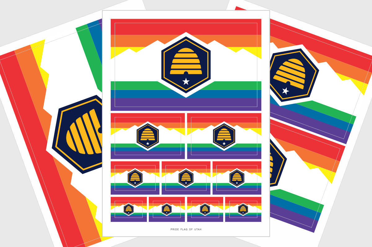 NEW 2024 UTAH State flag LGBTQ pride flag stickers