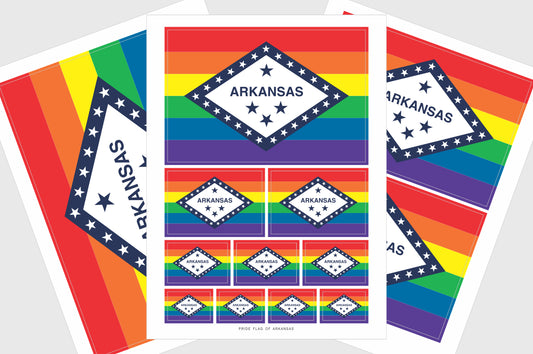 Arkansas LGBTQ Pride Flag Stickers