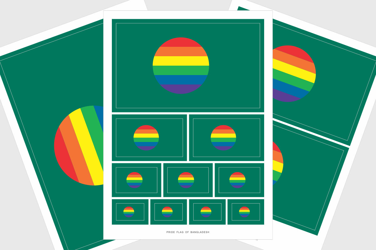 Bangladesh LGBTQ Pride Flag Stickers