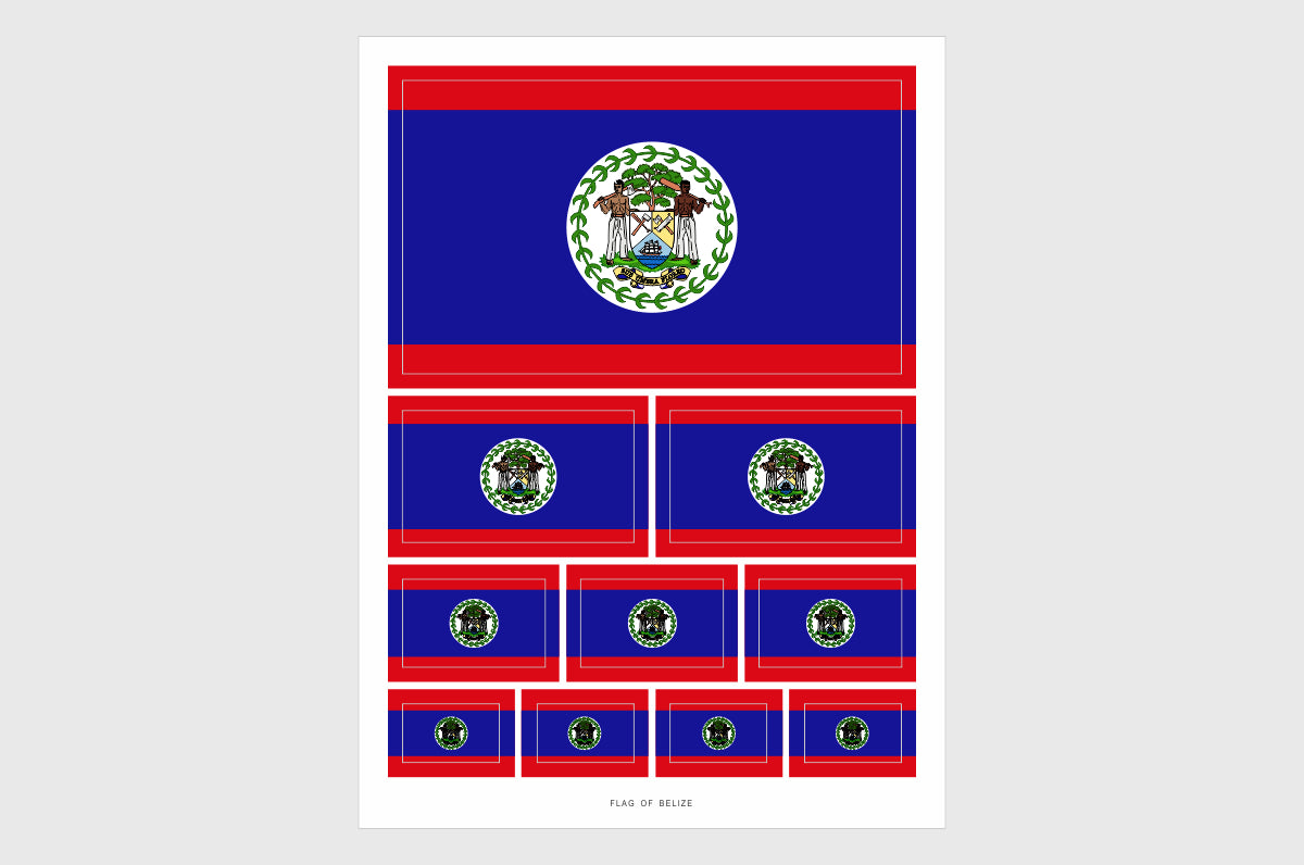 Belize Flag Stickers