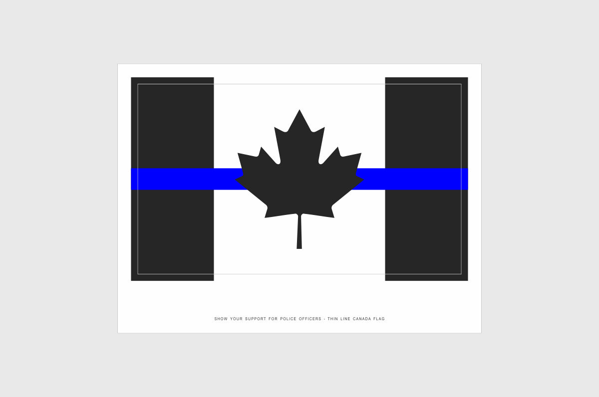 Canada Thin Blue Line Flag Stickers