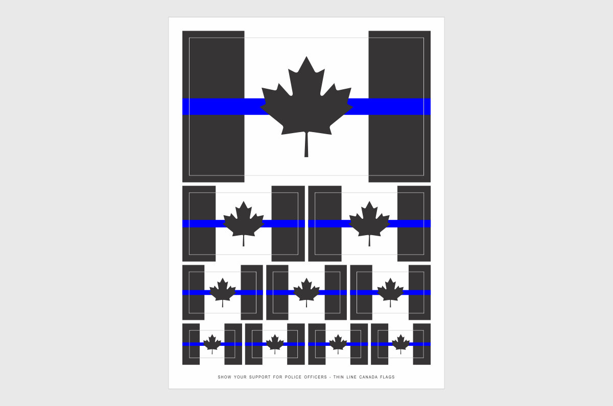 Canada Thin Blue Line Flag Stickers