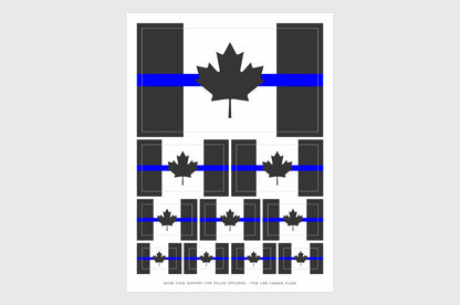 Canada Thin Blue Line Flag Stickers