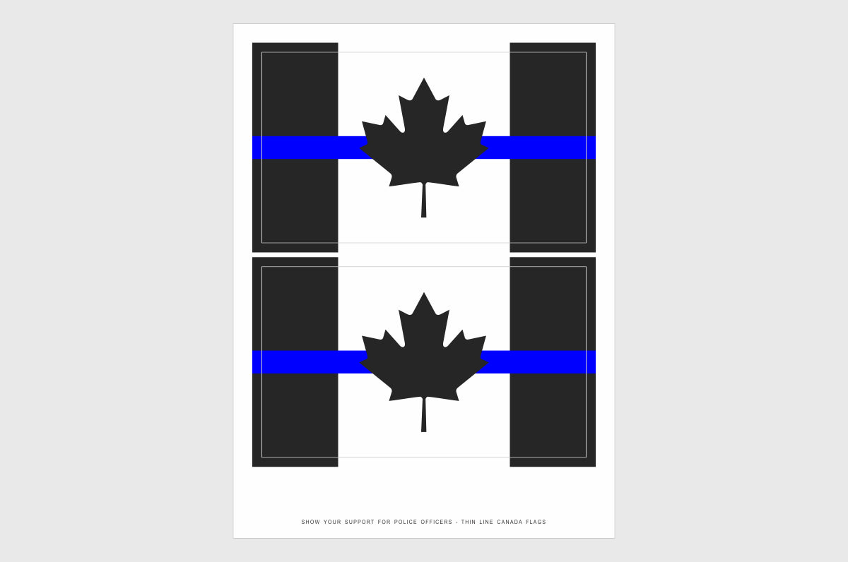 Canada Thin Blue Line Flag Stickers