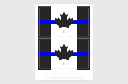 Canada Thin Blue Line Flag Stickers