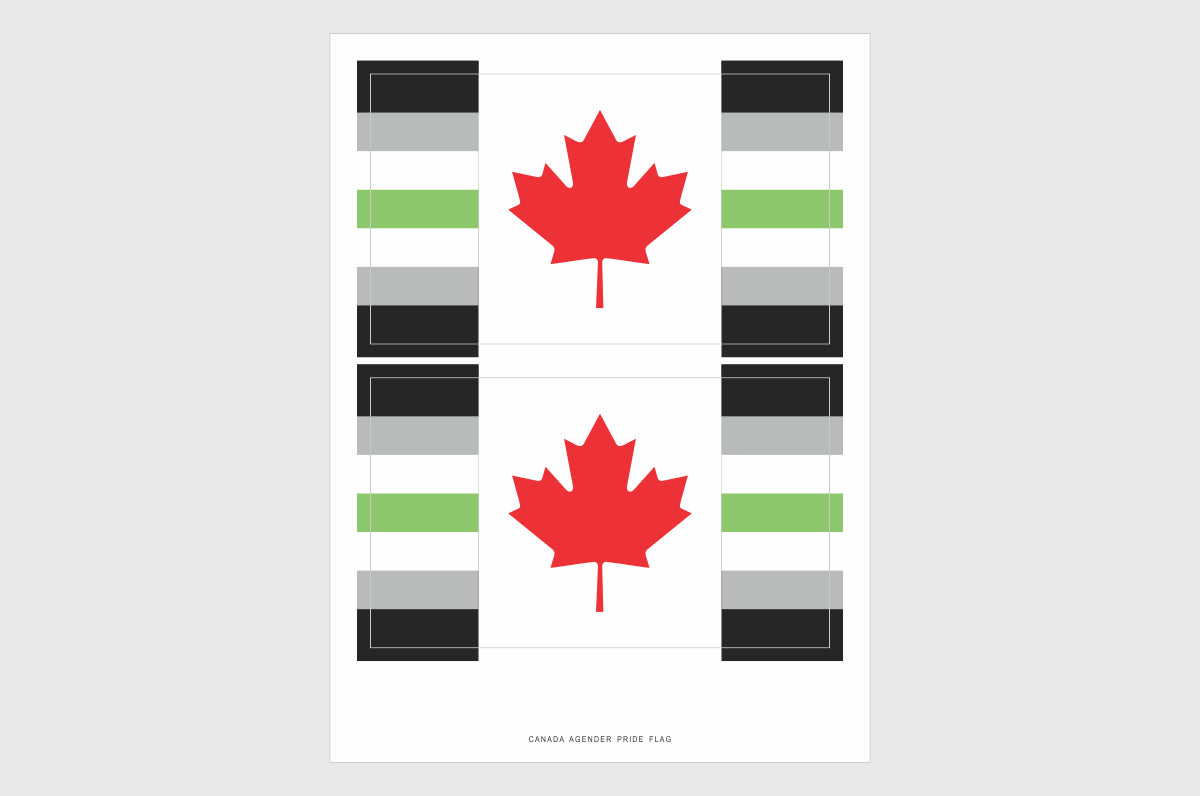 Canada Agender Pride Flag Stickers