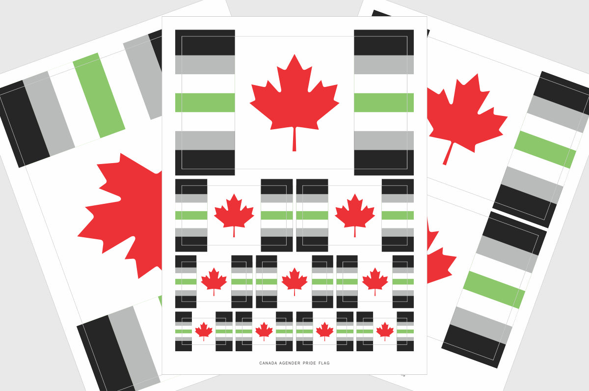 Canada Agender Pride Flag Stickers