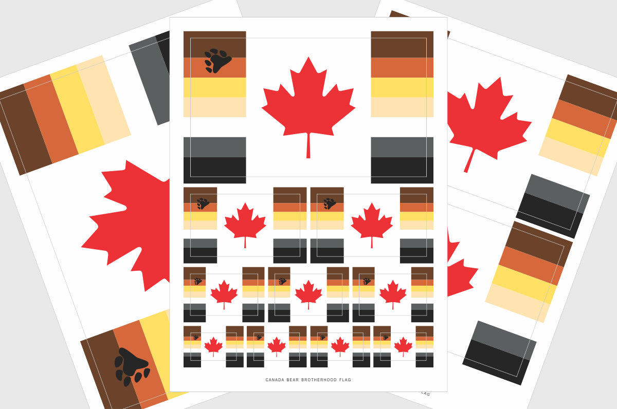 Canada Bear Pride Flag Stickers