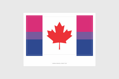 Canada Bisexual Pride Flag Stickers