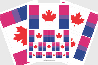 Canada Bisexual Pride Flag Stickers