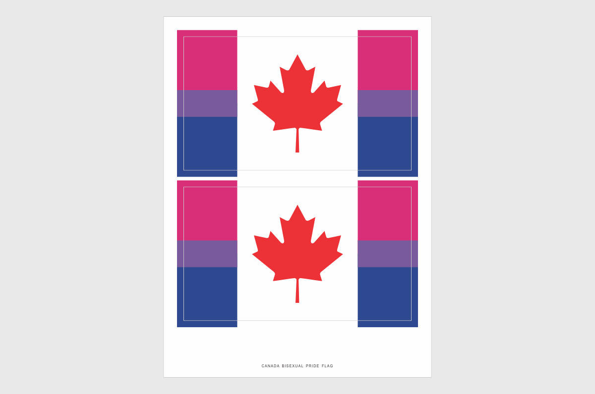 Canada Bisexual Pride Flag Stickers