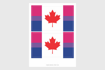 Canada Bisexual Pride Flag Stickers