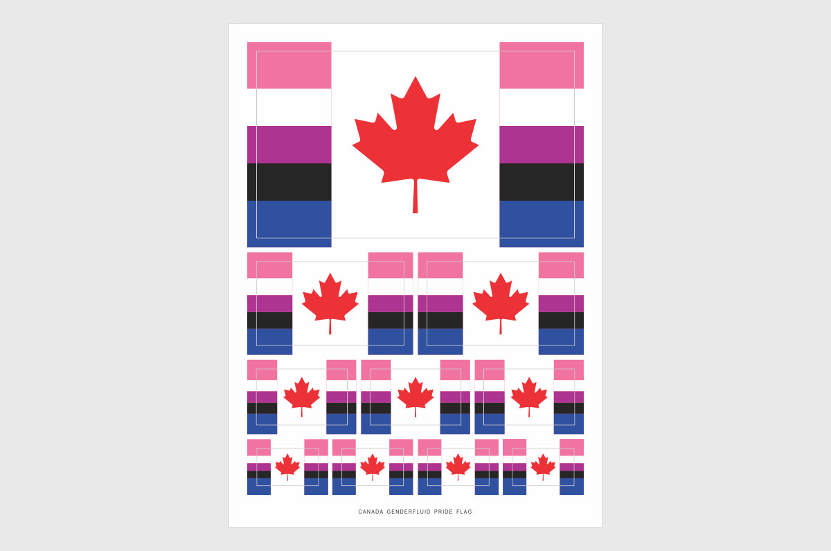 Canada Genderfluid Pride Flag Stickers