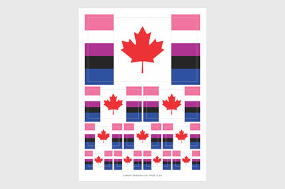 Canada Genderfluid Pride Flag Stickers