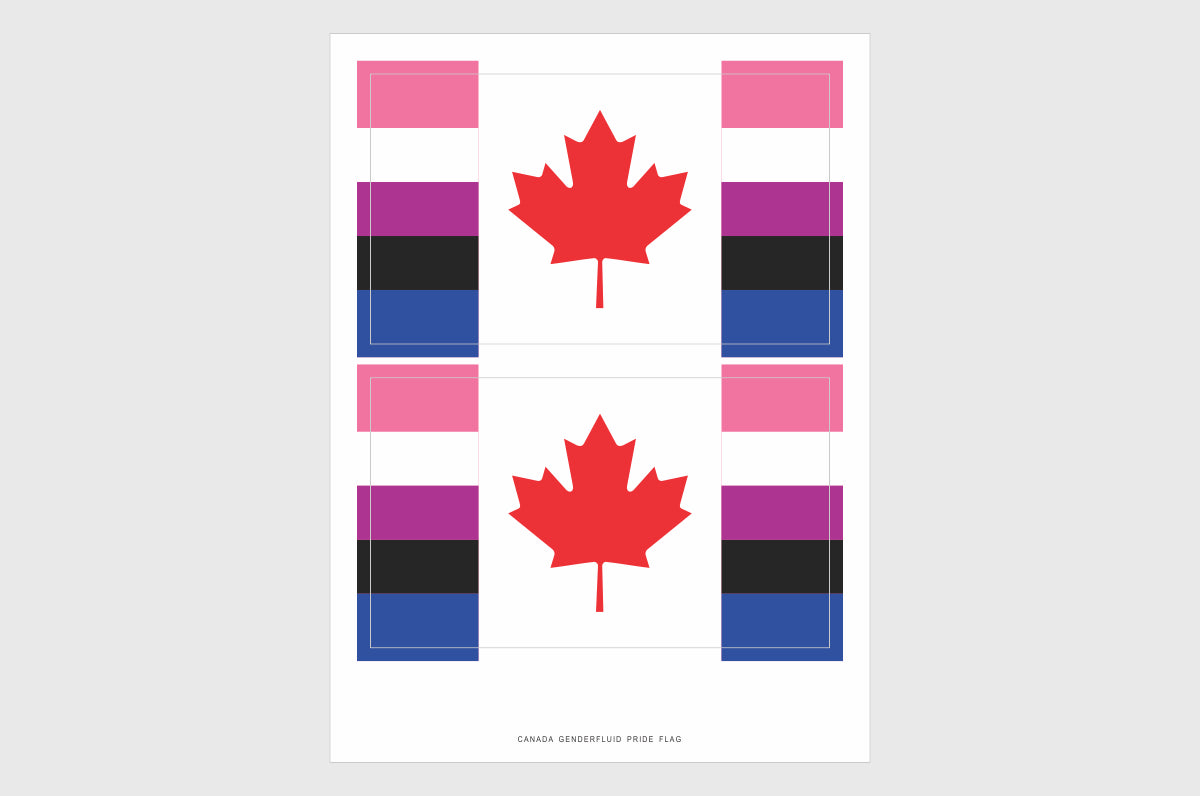 Canada Genderfluid Pride Flag Stickers