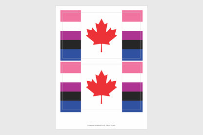 Canada Genderfluid Pride Flag Stickers