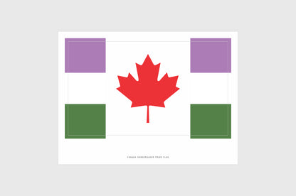 Canada Genderqueer Pride Flag Stickers